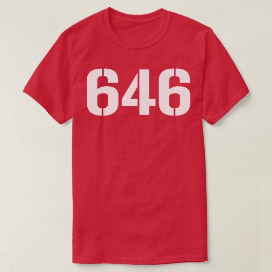 646 Weißer Text T-Shirt (Design vorne)