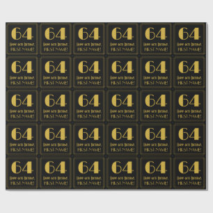 64. Geburtstag ~ Art Deco inspiriertes Aussehen "6 Geschenkpapier