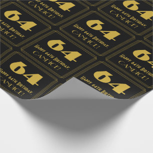 64. Geburtstag – Art Deco inspiriertes Aussehen "6 Geschenkpapier
