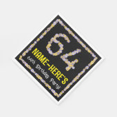 64. Geburtstag: Blumennummer, Individuelle Name, B Serviette (Ecke)