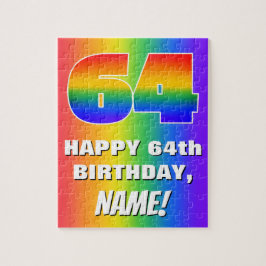 64. Geburtstag: Farbenfroh, Fun Rainbow Pattern #  Puzzle