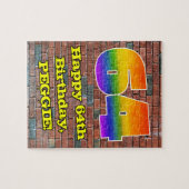 64. Geburtstag: Fun Graffiti-Inspiriert Regenbogen Puzzle (Horizontal)