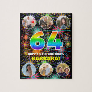 64. Geburtstag: Lustiger Regenbogen #, Benutzerdef Puzzle