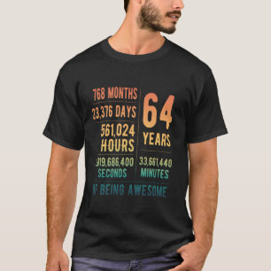 64. Geburtstag Männer Frauen Lustig 64 Jahre Alt T-Shirt
