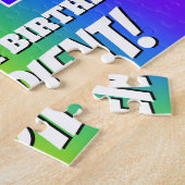 64. Geburtstag — mehrfarbiges Regenbogenmuster "64 Puzzle (Seite)