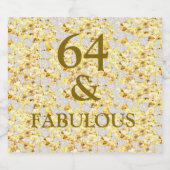 64. Geburtstag Schaumweinetikett (Einzelnes Label)