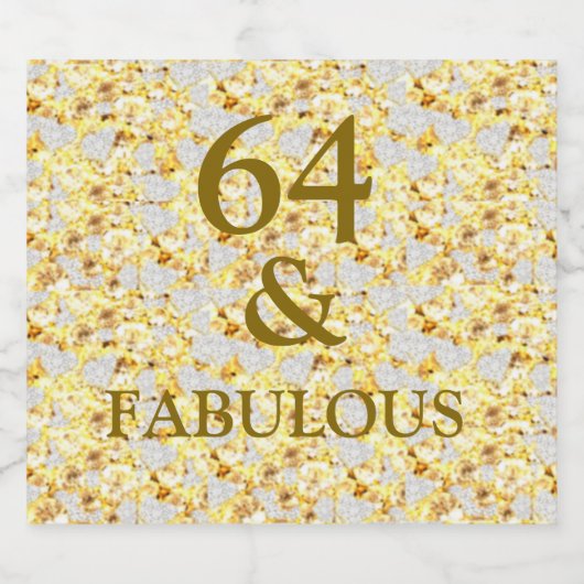 64. Geburtstag Schaumweinetikett (Einzelnes Label)