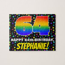 64. Geburtstag — Spaß, farbenfrohe Sternenweltenmu