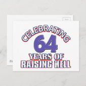64 Geburtstagsdesigns Postkarte (Vorne/Hinten)