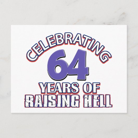 64 Geburtstagsdesigns Postkarte (Vorderseite)