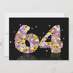64. Geburtstagsfeier mit Blumenbriefen Einladung