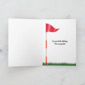 64. Geburtstagsgolfball im Gras Karte (Innenseite)