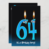 64. Geburtstagsparty Einladung (Vorne/Hinten)