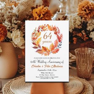64. Hochzeitstag Herbst Blumengarland Einladung