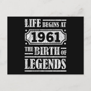 64 Jahre alt 1961 Geburt der Legende 64. Geburtsta Postkarte