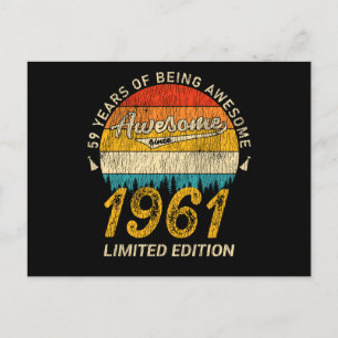64 Jahre alt 1961 Retro Awesome 64. Geburtstagsges Postkarte