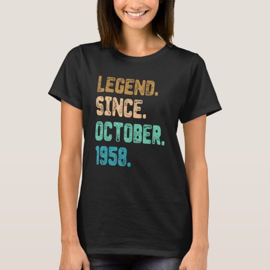 64 Jahre alte Legende seit Oktober 1958 64. Birthd T-Shirt (Vorderseite)