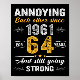 64 Jahre Hochzeit Jahrestag Annadigung einander Si Poster