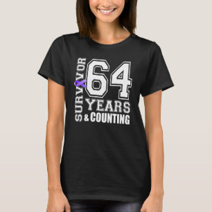 64 Jahre Überleben Ich trage Lila Ribbon Lupus Awa T-Shirt