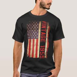 64 Jahre Vintag 1959 Amerikanische Flagge 64. Gebu T-Shirt