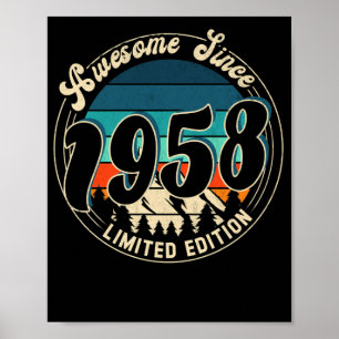 64 Jahre Vintag 64. Geburtstag 1958 Poster