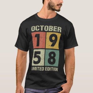 64 Jahre Vintag im Oktober 1958 64. Geburtstag T-Shirt