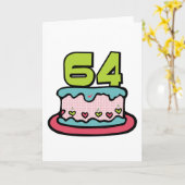 64-jähriger Geburtstagskuchen Karte (Gelbe Blume)