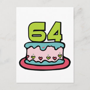 64-jähriger Geburtstagskuchen Postkarte