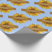 64. Jubiläum Sonnenblumen bearbeitbar Geschenkpapier (Ecke)