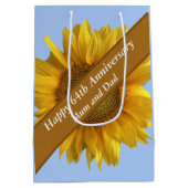 64. Jubiläum Sonnenblumen bearbeitbar Mittlere Geschenktüte (Rückseite)