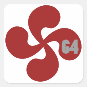 64 Lauburu Quadratischer Aufkleber