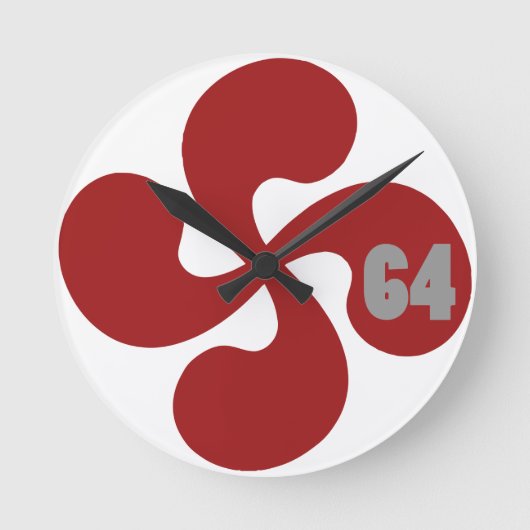 64 Lauburu Runde Wanduhr (Vorderseite)