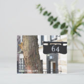 64 New York City Brownstones Upper West Side NYC Postkarte (Stehend Vorderseite)