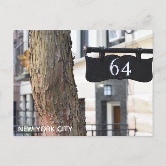 64 New York City Brownstones Upper West Side NYC Postkarte (Vorderseite)