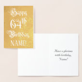 64 th Birthday: Elegant, Ornate Script; Custom Nam Folienkarte (Anzeige)