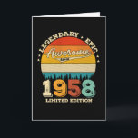 64 Year Old Awesome Since 1958 64th Birthday Gift Karte<br><div class="desc">Birthday Design For anyone who's horoscope say difficult & Stubborn But totally worth.Wear it with pride at work,  school gym perfect to pair with shorts,  leggings or jeans for a casual yet trendy Look</div>