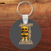 64 Year Old January 1962 Teddy Bear 64th Birthday Schlüsselanhänger (Vorderseite)