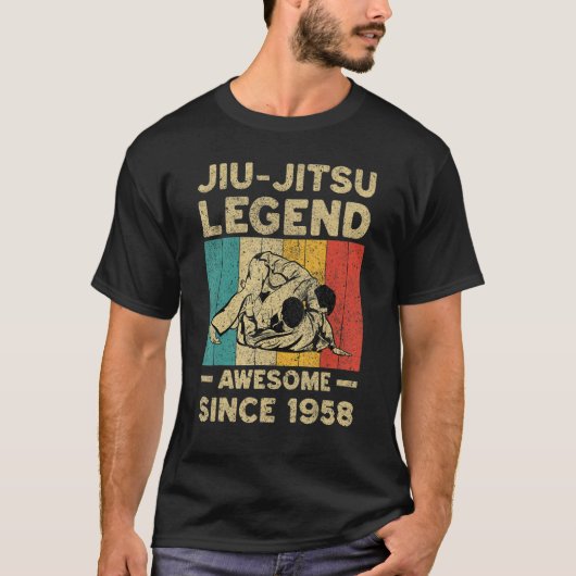 64 Years Old BJJ Jiu Jitsu Legend Awesome Since 19 T-Shirt (Vorderseite)