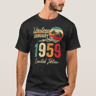 64 Yr Vintager Januar 1959 64. Geburtstag T-Shirt