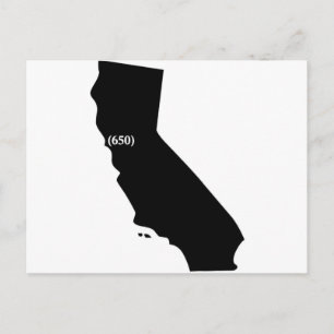 650 Area Code Tshirt, Bay Area, Kalifornien Postkarte