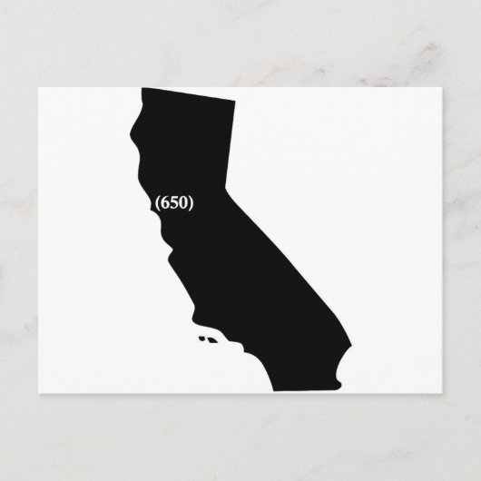 650 Area Code Tshirt, Bay Area, Kalifornien Postkarte (Vorderseite)