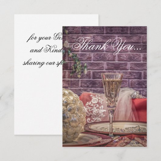 6554-Hochzeitstisch Dankeskarte (Vorne/Hinten)