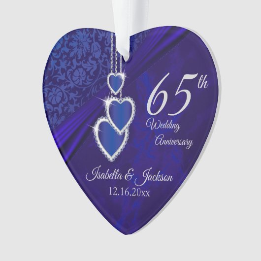 65./45. Saphire Wedding Anniversary Keepake Ornament (Vorderseite)