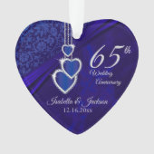 65./45. Saphire Wedding Anniversary Keepake Ornament (Vorderseite)