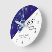 65./45. Saphire Wedding Anniversary Keepake Runde Wanduhr (Winkel)