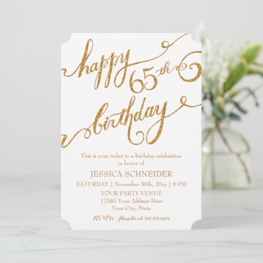 65., 65. Geburtstagsparty Einladung (Stehend Vorderseite)
