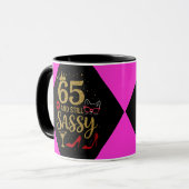 65 and still sassy Funny Birthday Gift for Her Tasse (Vorderseite Links)