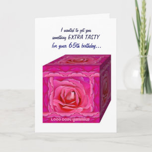 65. BIrthday Card - Rose Geschenkboxen - FUNNY Karte