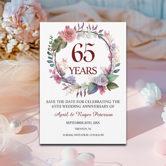 65. Blue Sapphire Hochzeitstag Save The Date