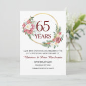 65. Blue Sapphire Hochzeitstag Save The Date (Stehend Vorderseite)
